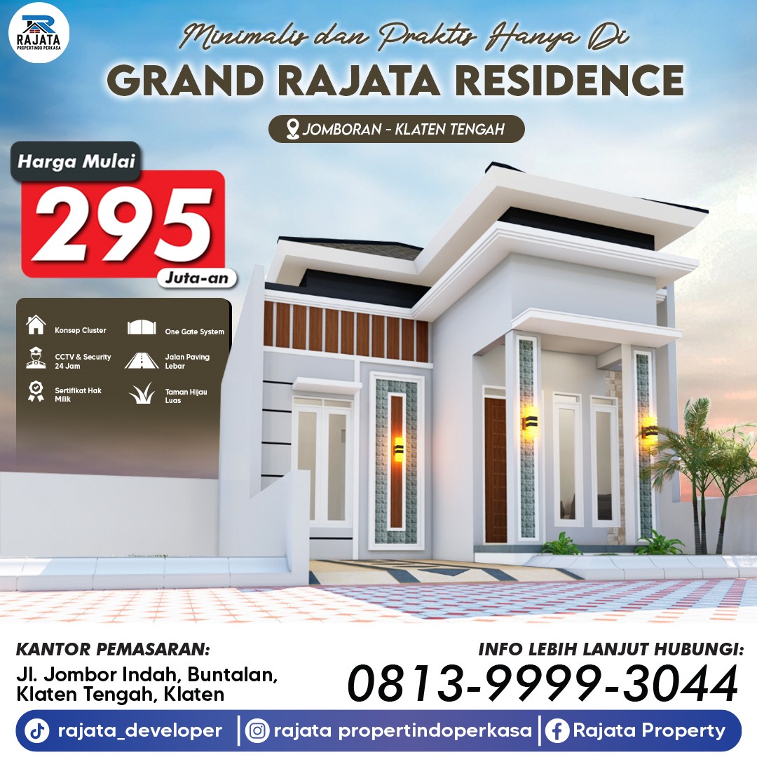 Rumah Modern di Grand Rajata Residence - dekat dengan KAI Klaten