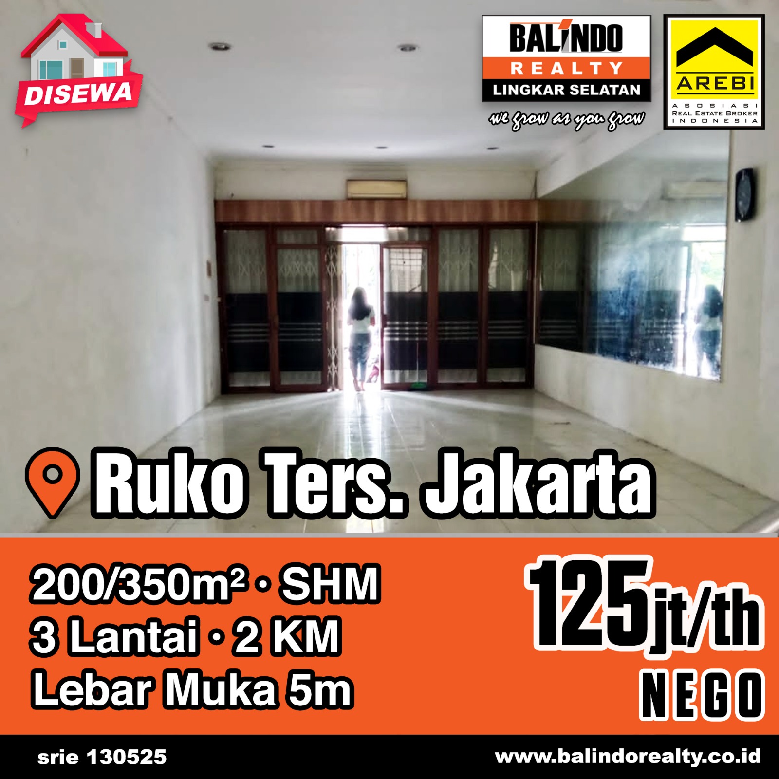 Disewakan Ruko Strategis Kawasan Ramai di Terusan Jakarta