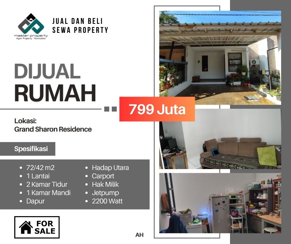 Jual cepat rumah termurah 700 jutaan di Grand Sharon Residence