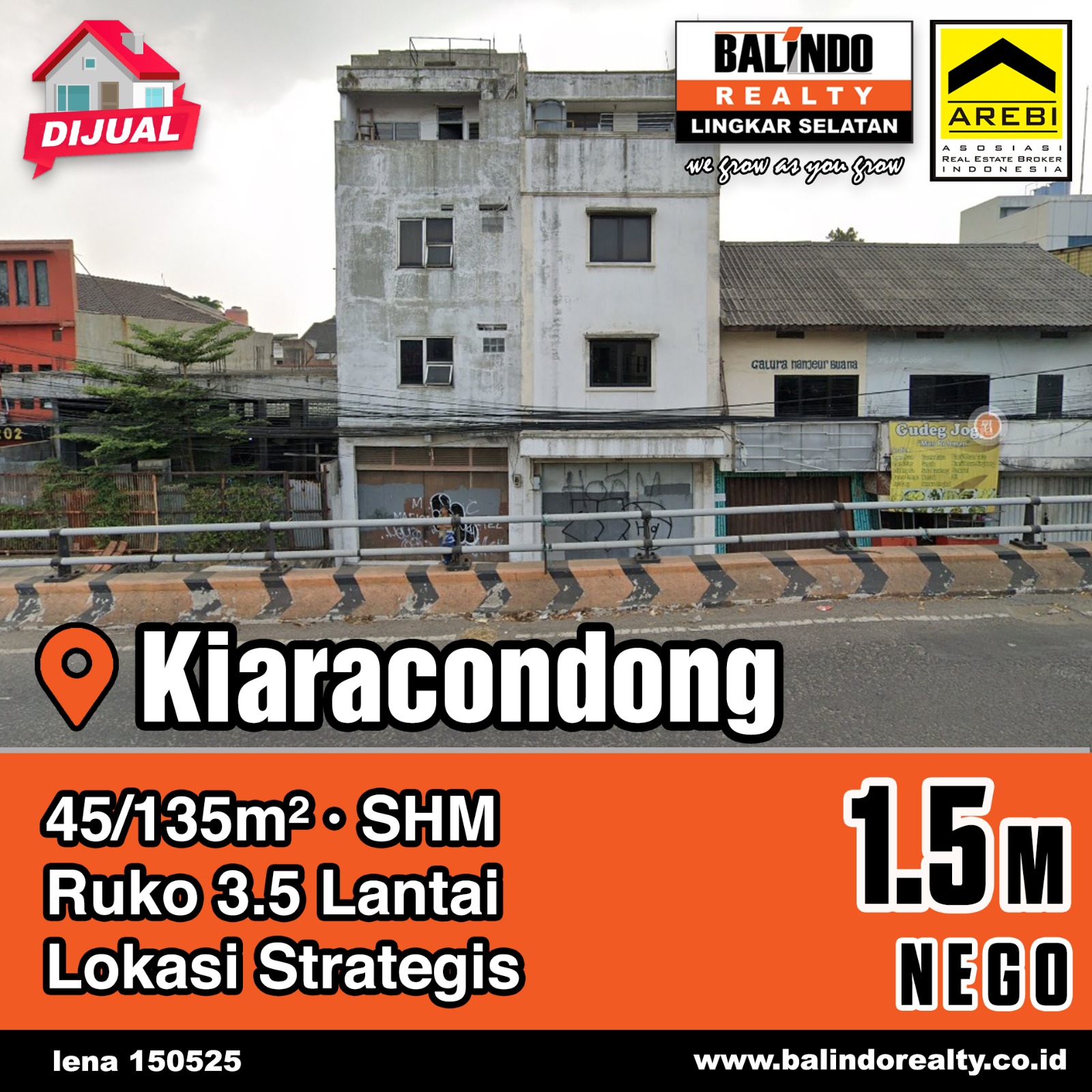 Dijual Ruko 3,5 Lantai Strategis di Kiaracondong