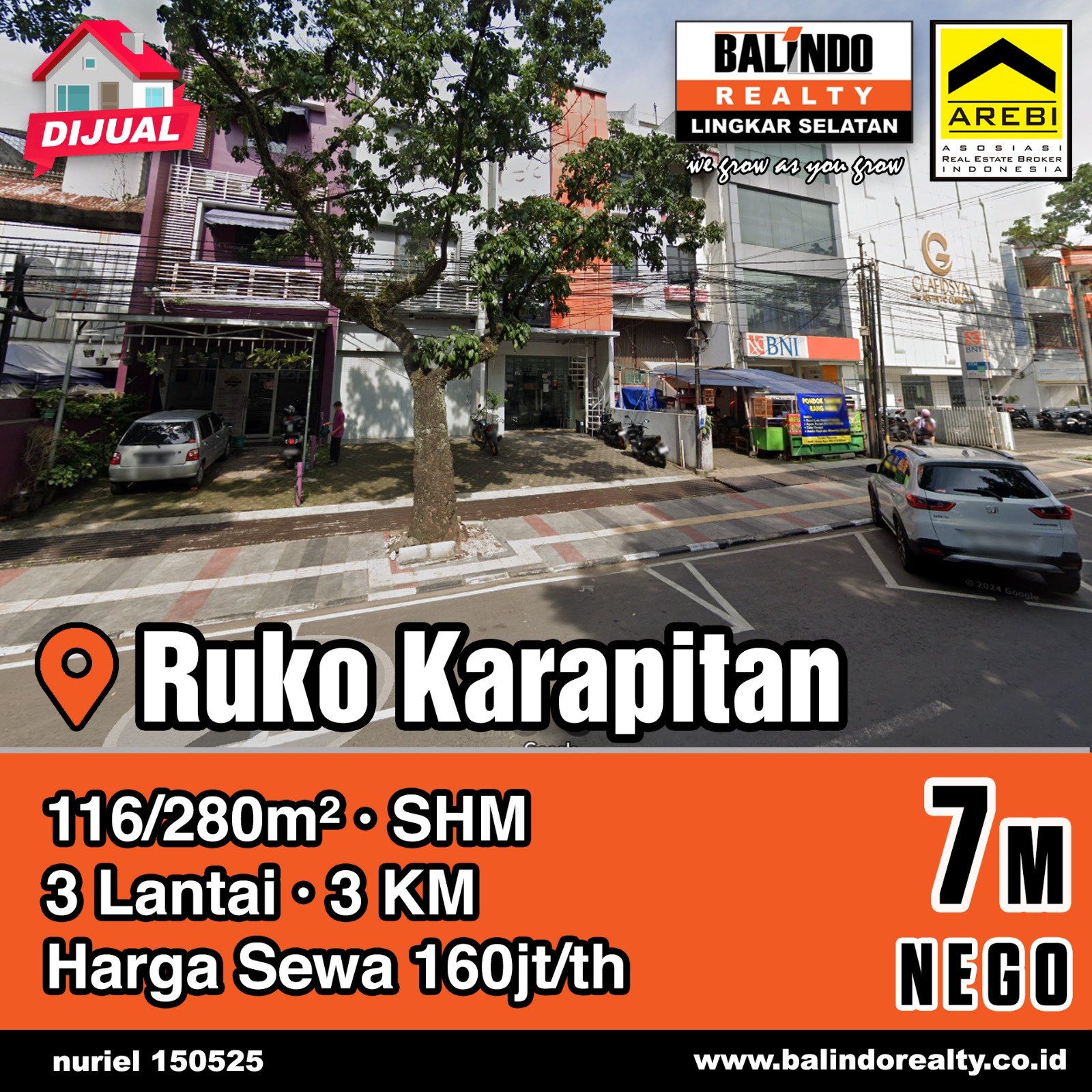 Dijual Ruko Strategis 3 Lantai di Karapitan