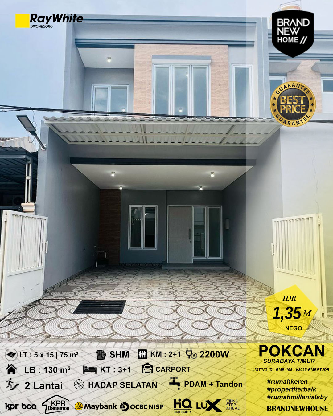 FREE BPHTB - DIJUAL RUMAH BARU PONDOK TJANDRA