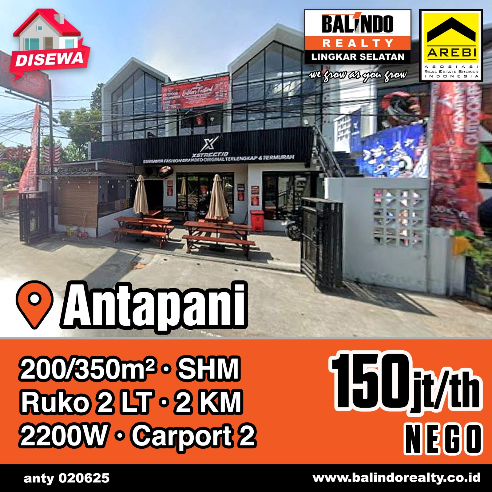 Disewakan Ruko Strategis Kawasan Ramai di Antapani