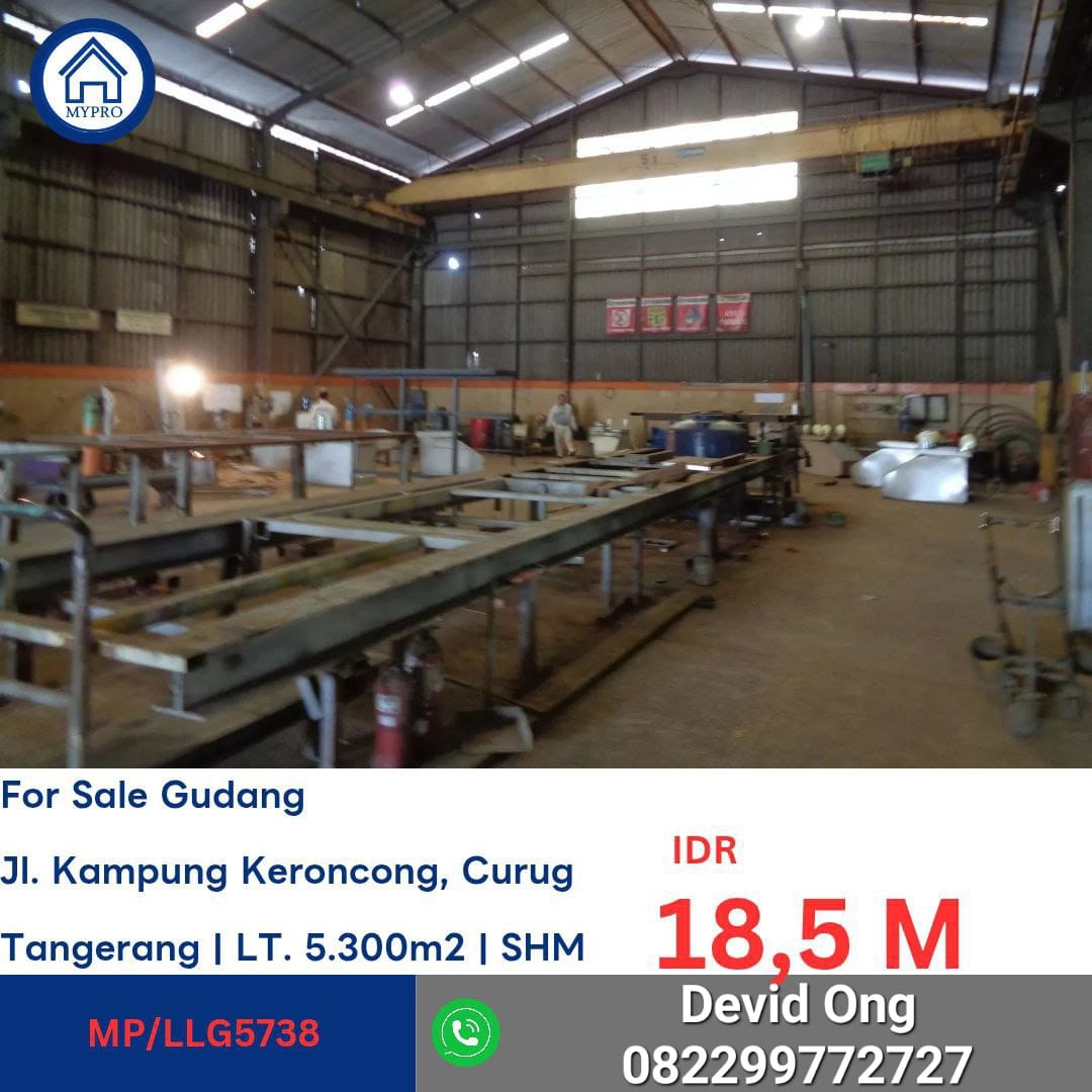 Dijual Gudang MURAH di Kampung Keroncong, Curug