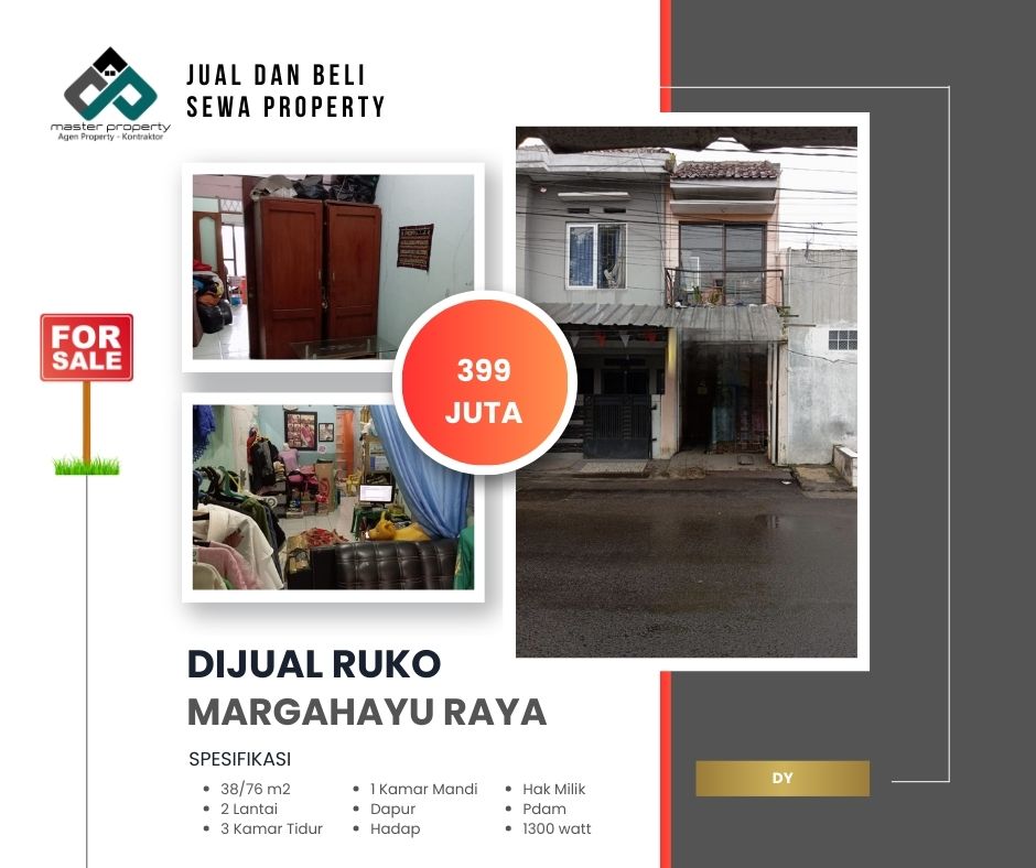 Jual ruko mungil 300 jutaan strategis di Margahayu Raya Bandung