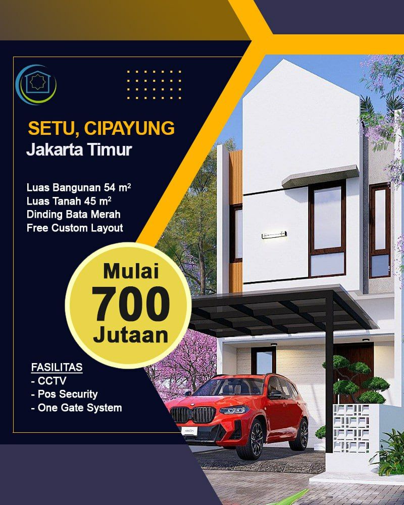 Rumah tipe minimalis Cluster Setu Cipayung Jakarta Timur