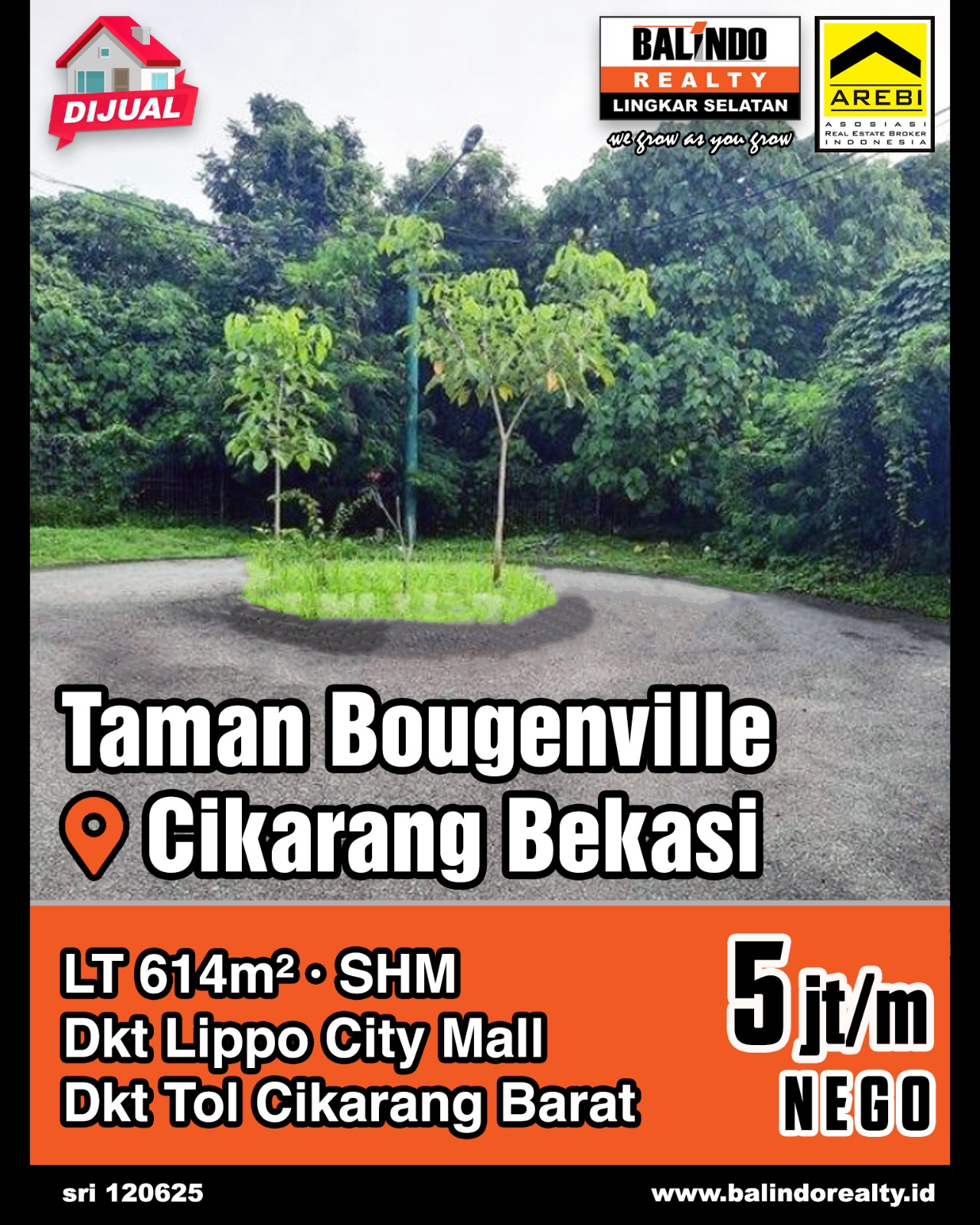 Dijual Tanah SHM dekat Lippo City Mall Cikarang Bekasi