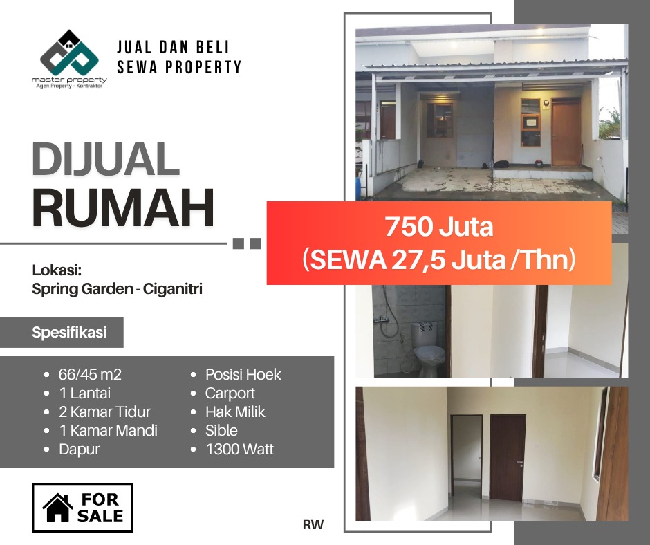 Rumah minimalis di Komplek Spring Garden Ciganitri Bojongsoang