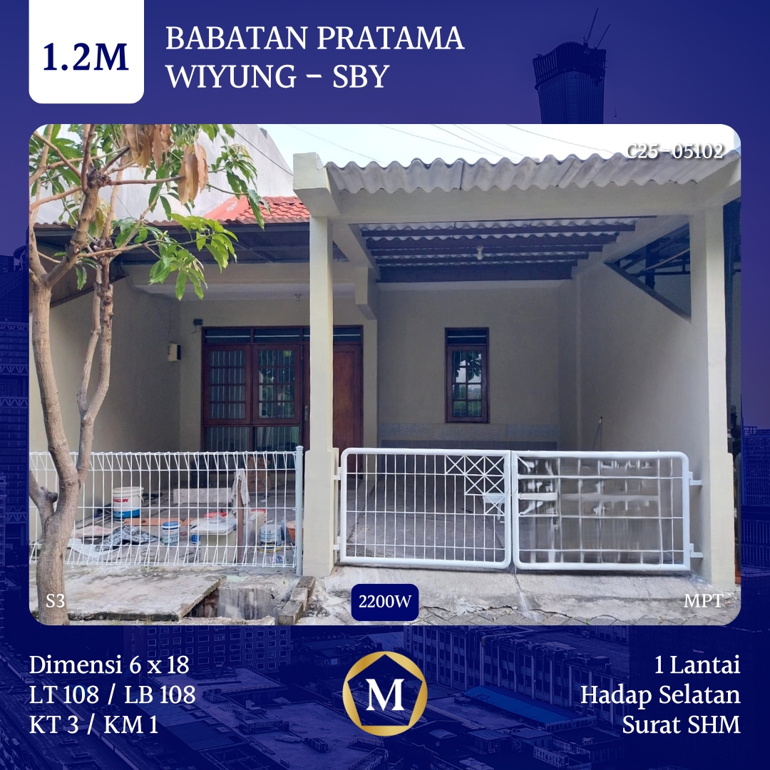 Rumah Babatan Pratama Wiyung Royal Residence Gunungsari Citralan