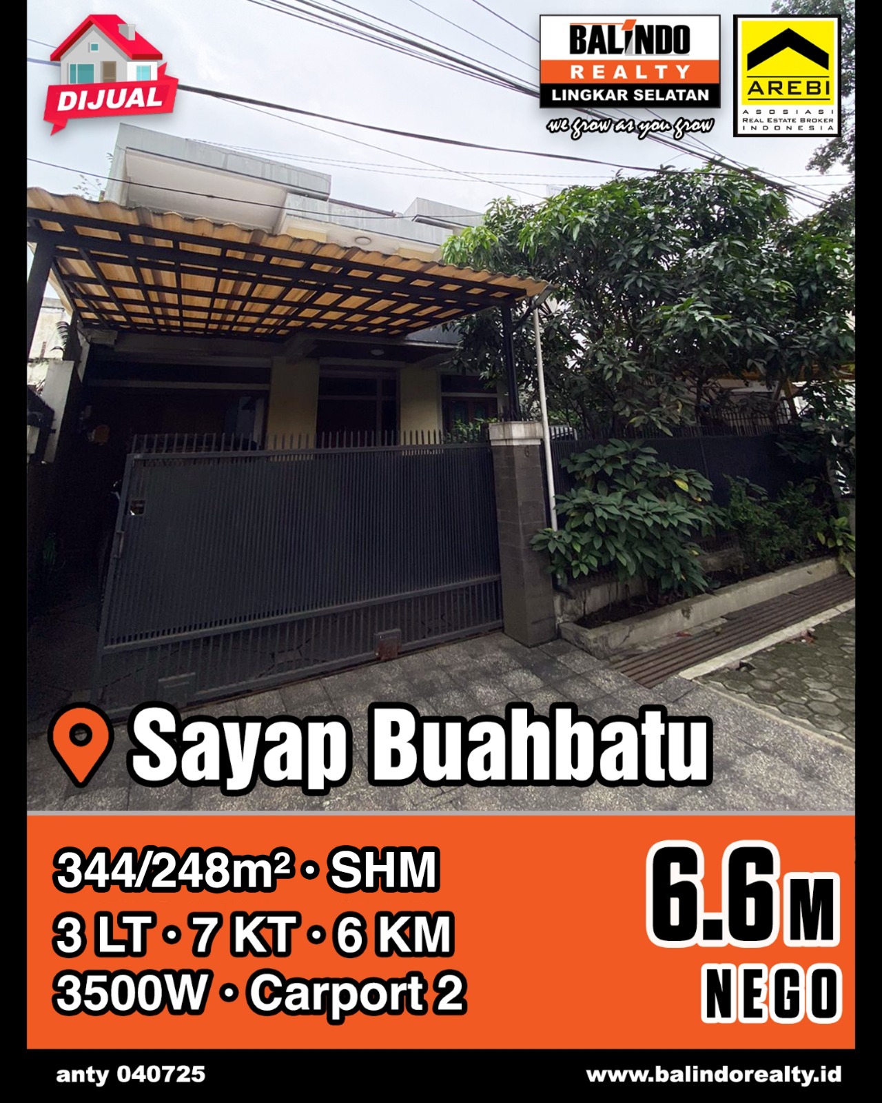 Dijual Rumah Nyaman dan Asri di Sayap Buahbatu