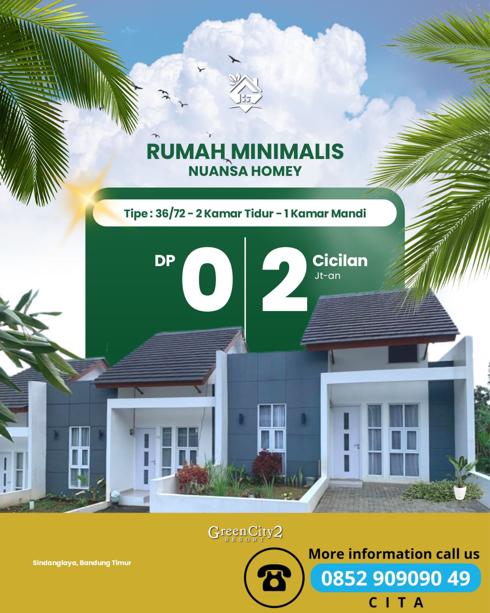 Rumah Murah Lokasi Premium Dekat TNI