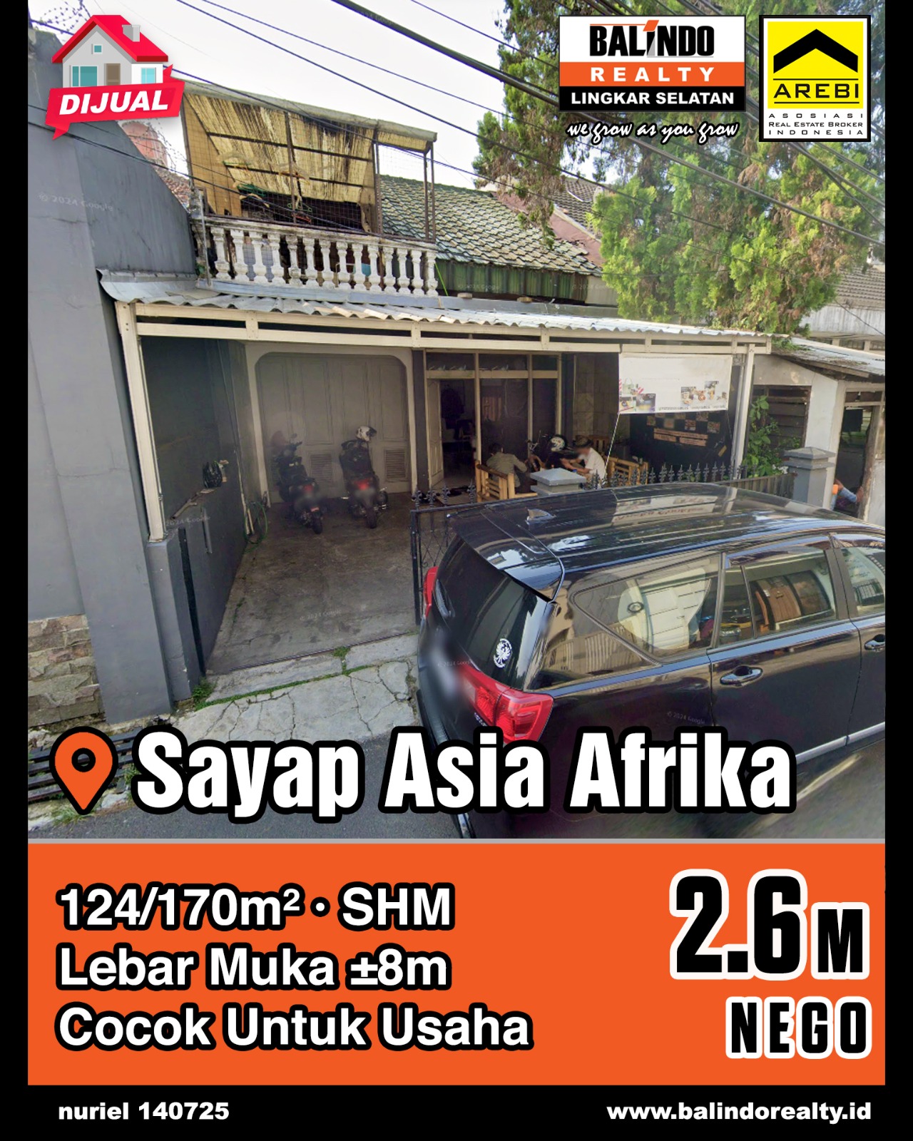 Dijual Rumah Strategis Cocok Untuk Usaha di Sayap Asia Afrika