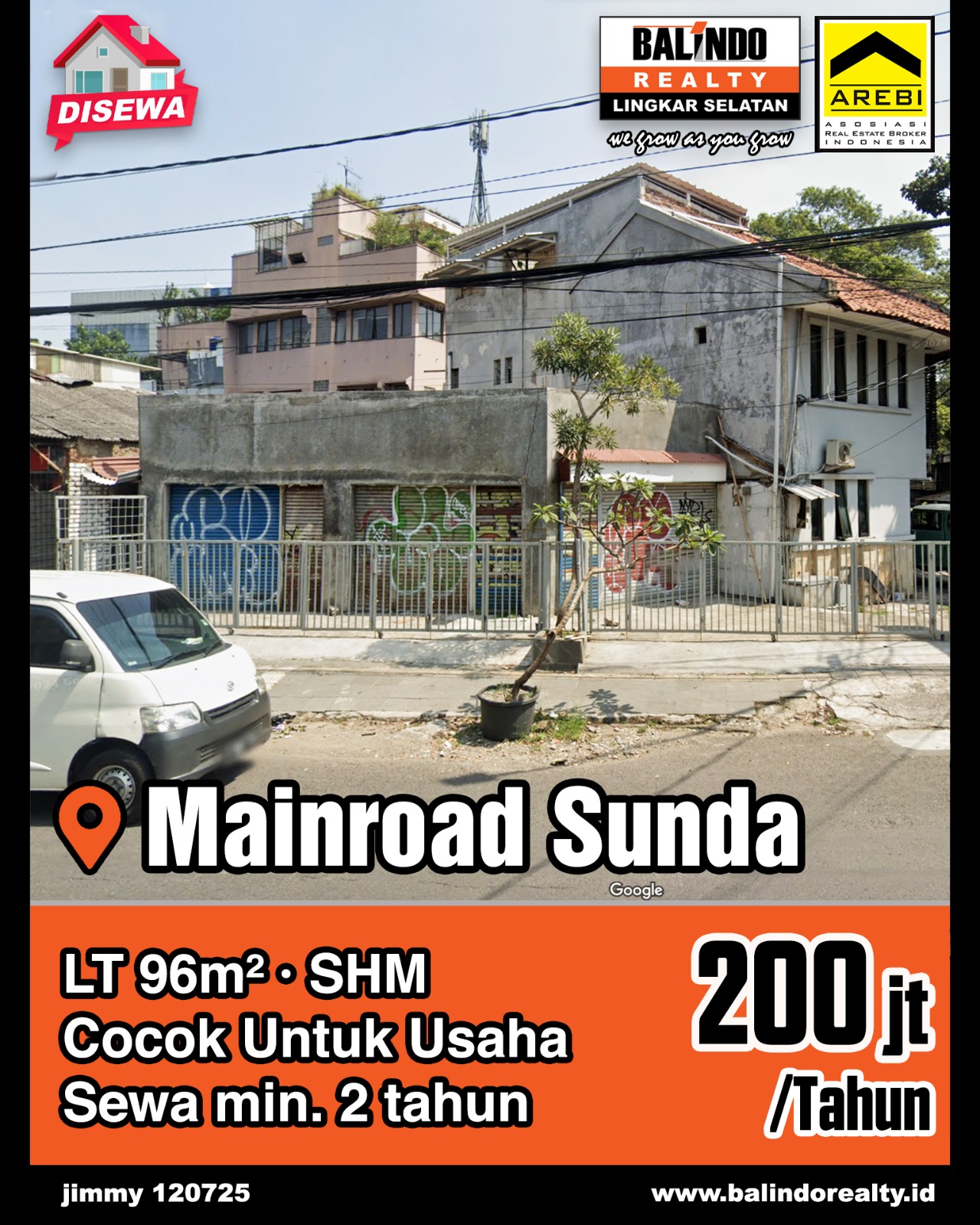 Disewakan Tanah Cocok Untuk Usaha di Mainroad Sunda