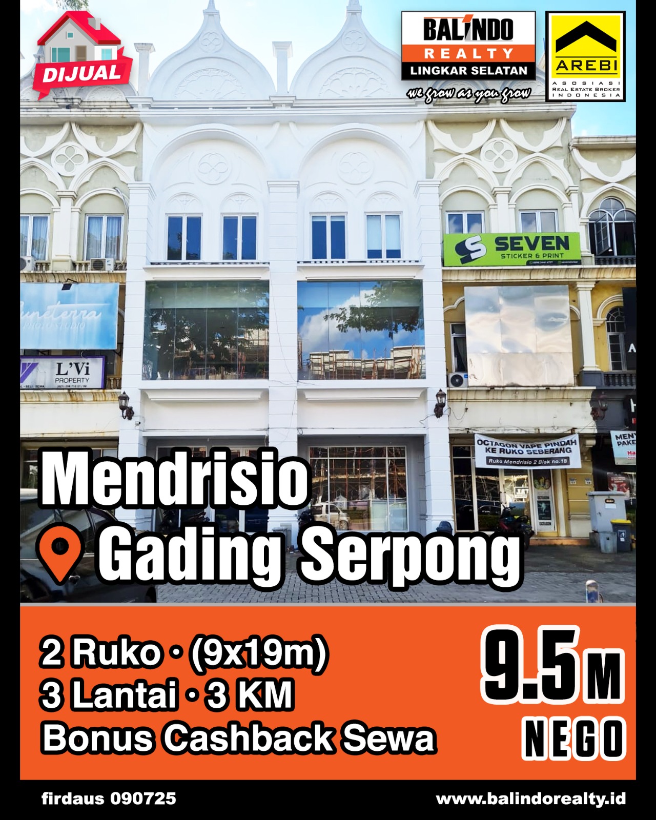 Dijual 2 Ruko 3 Lantai Strategis Tengah Kota di Gading Serpong