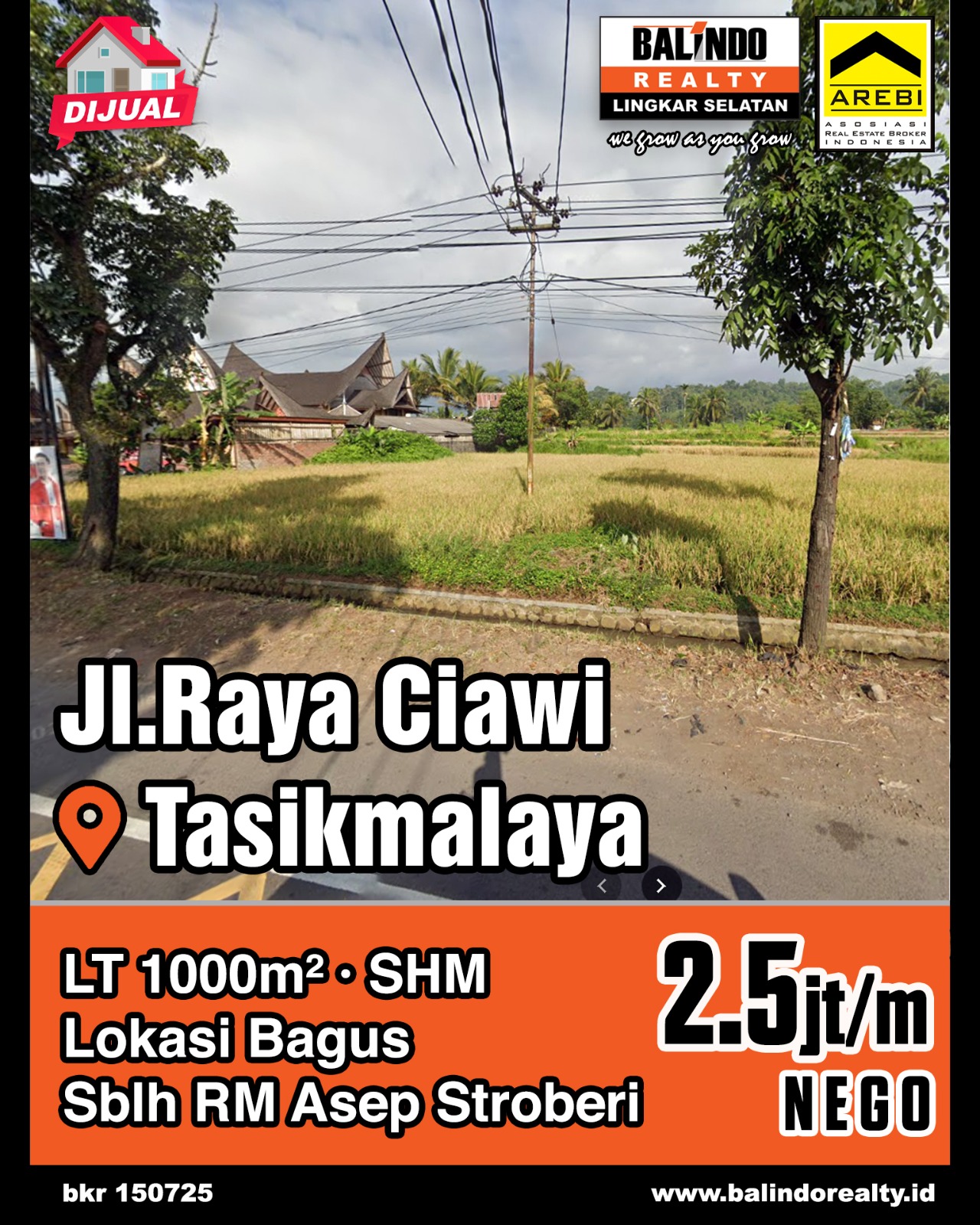 Jual Cepat Di Bawah Pasar Lokasi di Jl. Raya Ciawi Tasikmalaya