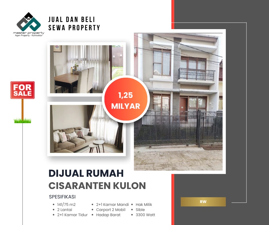 Rumah 2 lantai terawat di Cisaranten Kulon Arcamanik Kota Bandun
