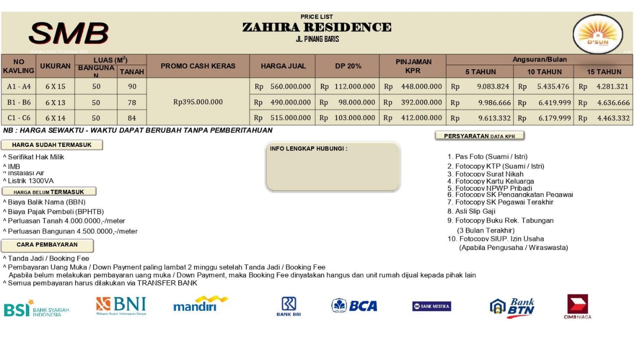 Rumah ready dekat terminal pinang baris