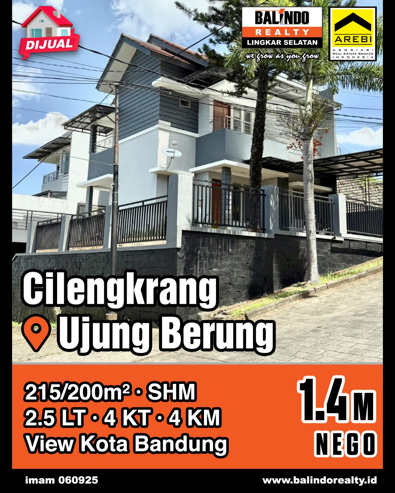 Dijual Rumah View Kota Bandung di Cilengkrang Ujung Berung