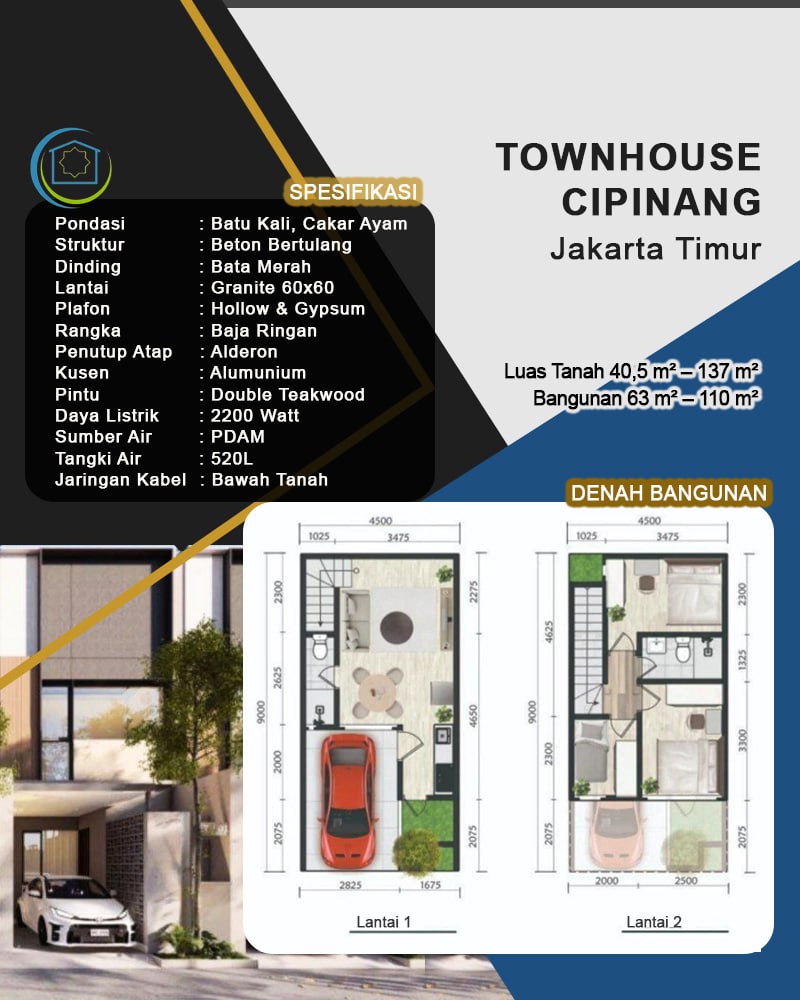 Rumah 2lantai modern di Cipinang Jakarta Timur