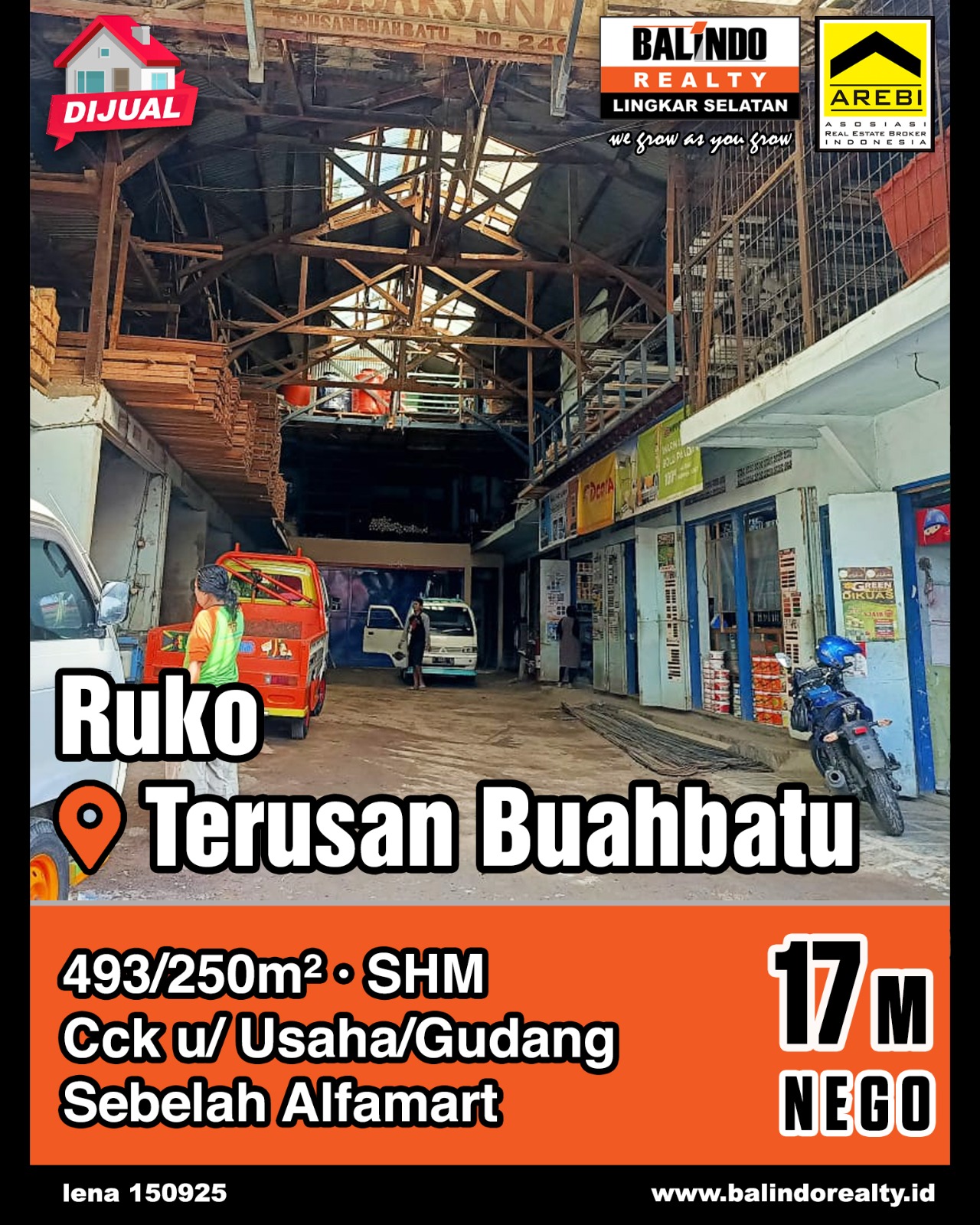 Dijual Ruko Cocok Untuk Usaha/Gudang di Terusan Buahbatu