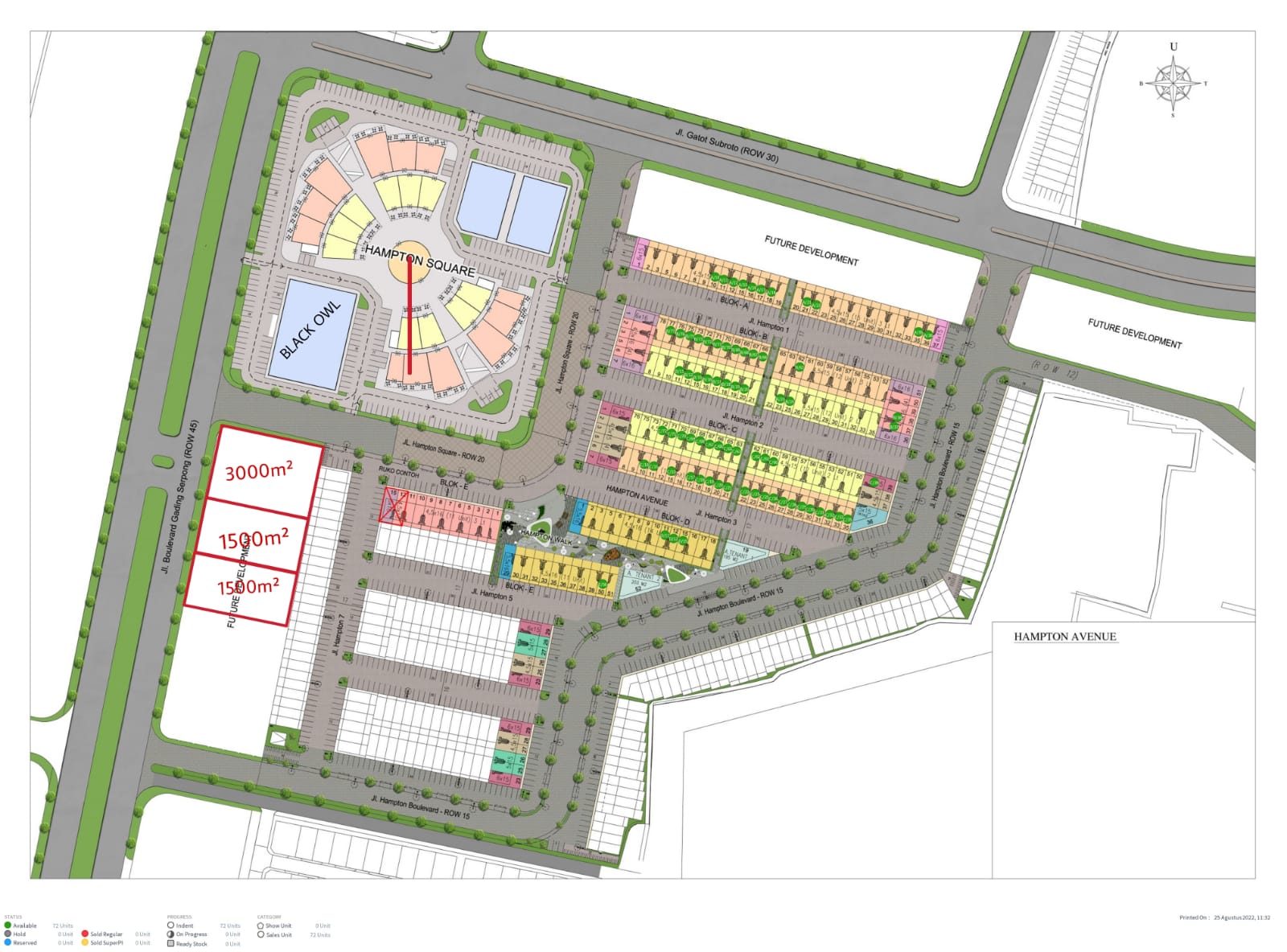 Dijual Kavling Komersial Hampton Square di Jl. Boulevard Gading