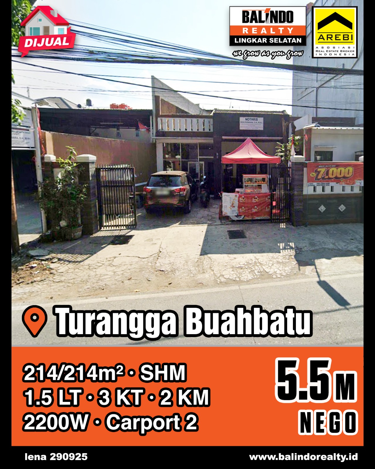 Dijual Rumah 1.5 Lantai Strategis Tengah Kota di Buahbatu