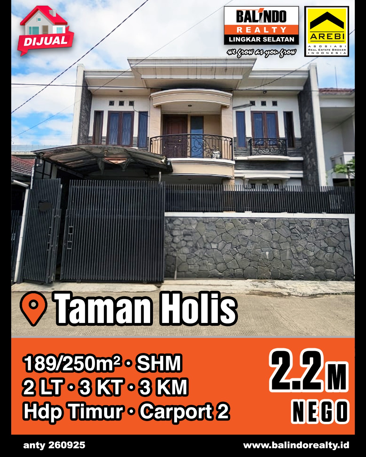 Dijual Rumah Nyaman Strategis Tengah Kota di Taman Holis