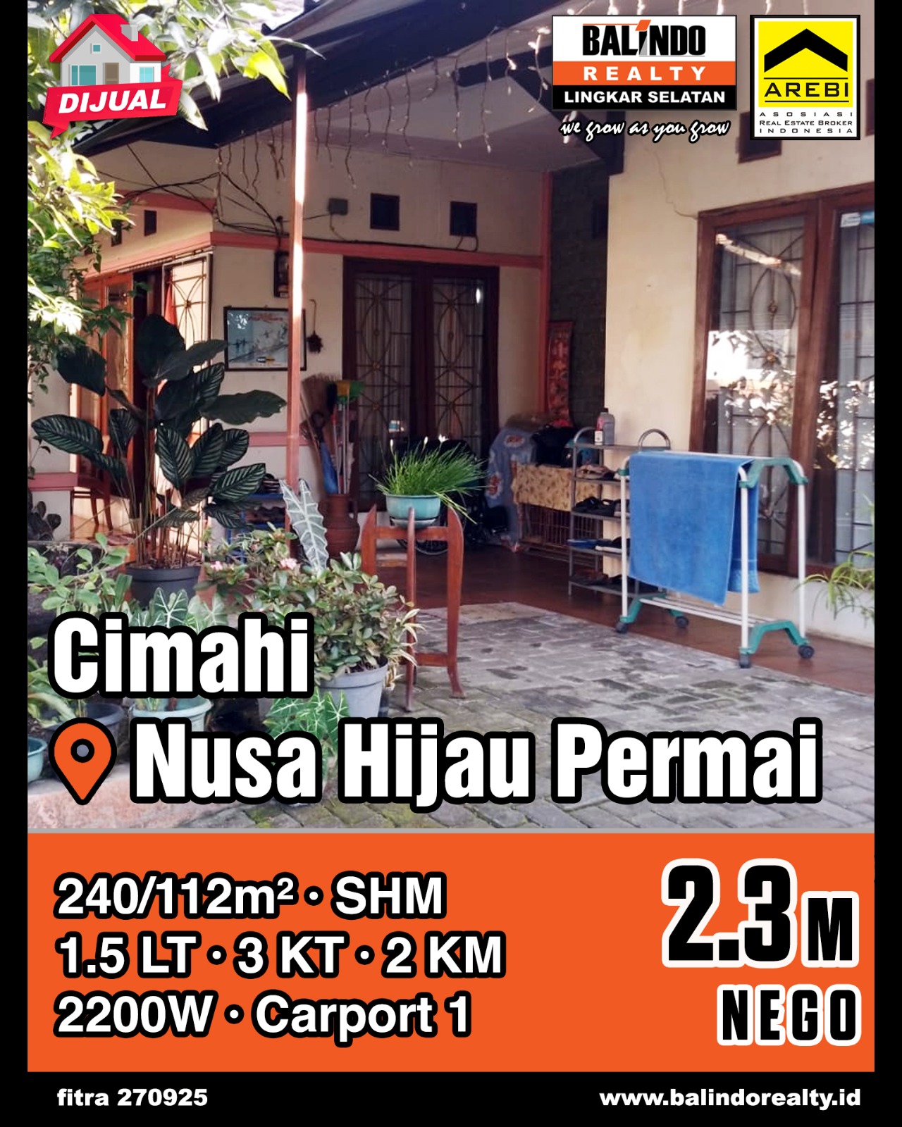 Dijual Rumah Bagus dan Nyaman di Nusa Hijau Permai