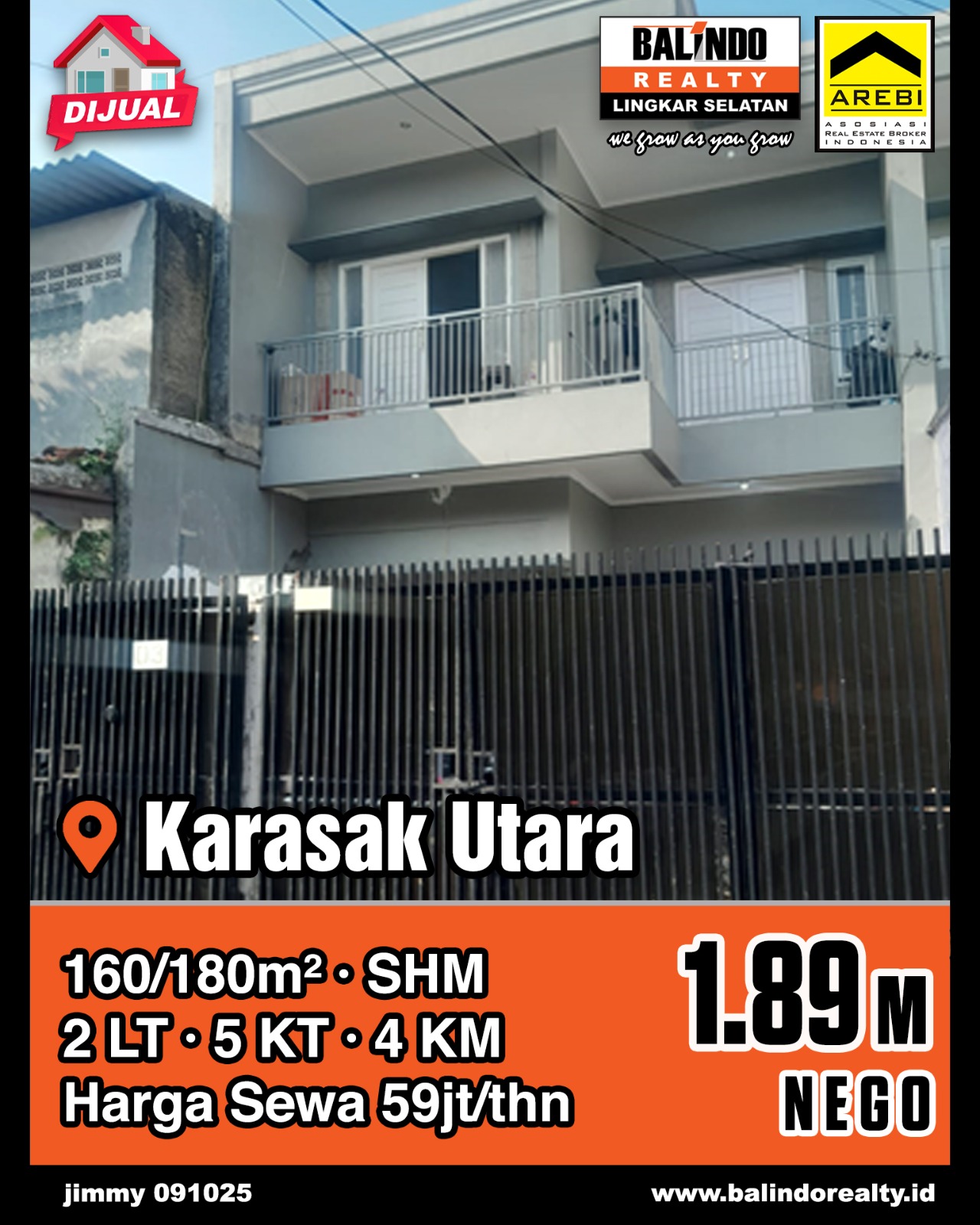 Dijual Rumah Bagus 2 Lantai di Karasak Utara