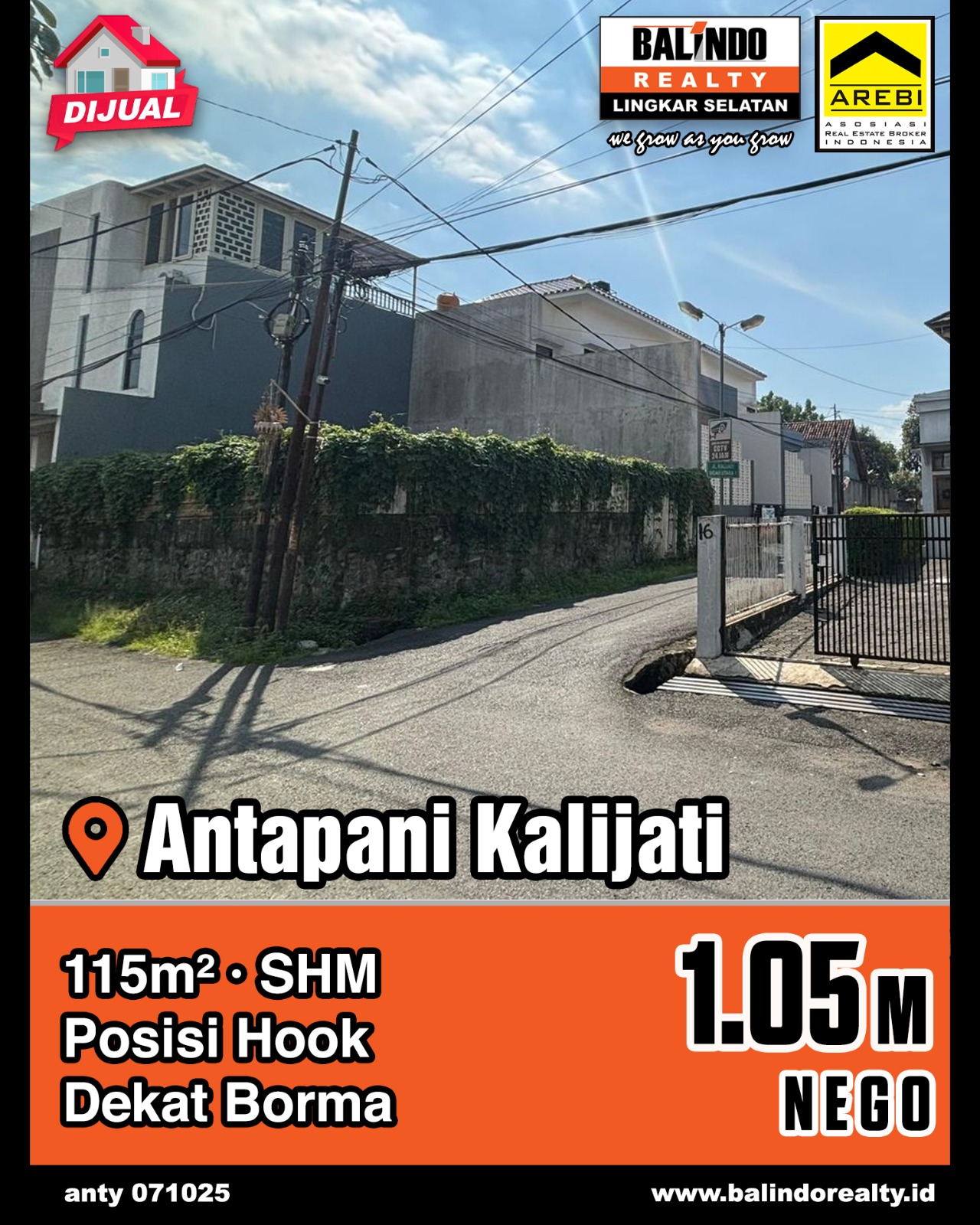 Dijual Tanah Posisi Hook Dekat Borma di Antapani Kalijati