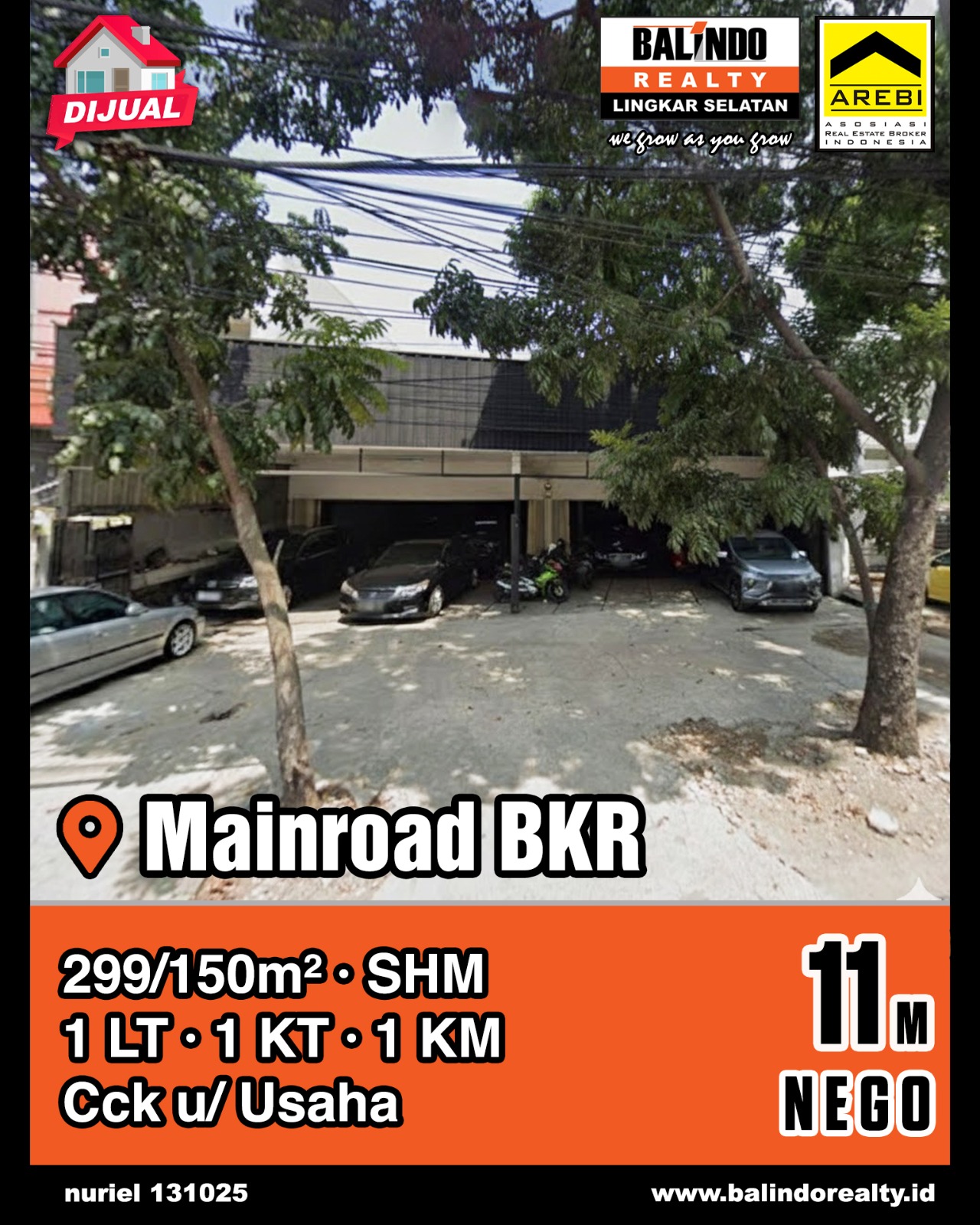 Dijual Rumah Cocok Untuk Usaha di Mainroad BKR