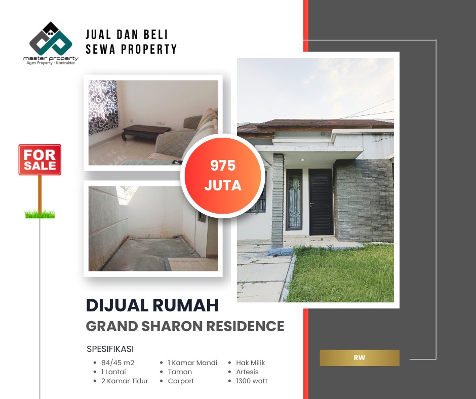 Jual cepat rumah 1 lantai di Grand Sharon Residence Kota Bandung