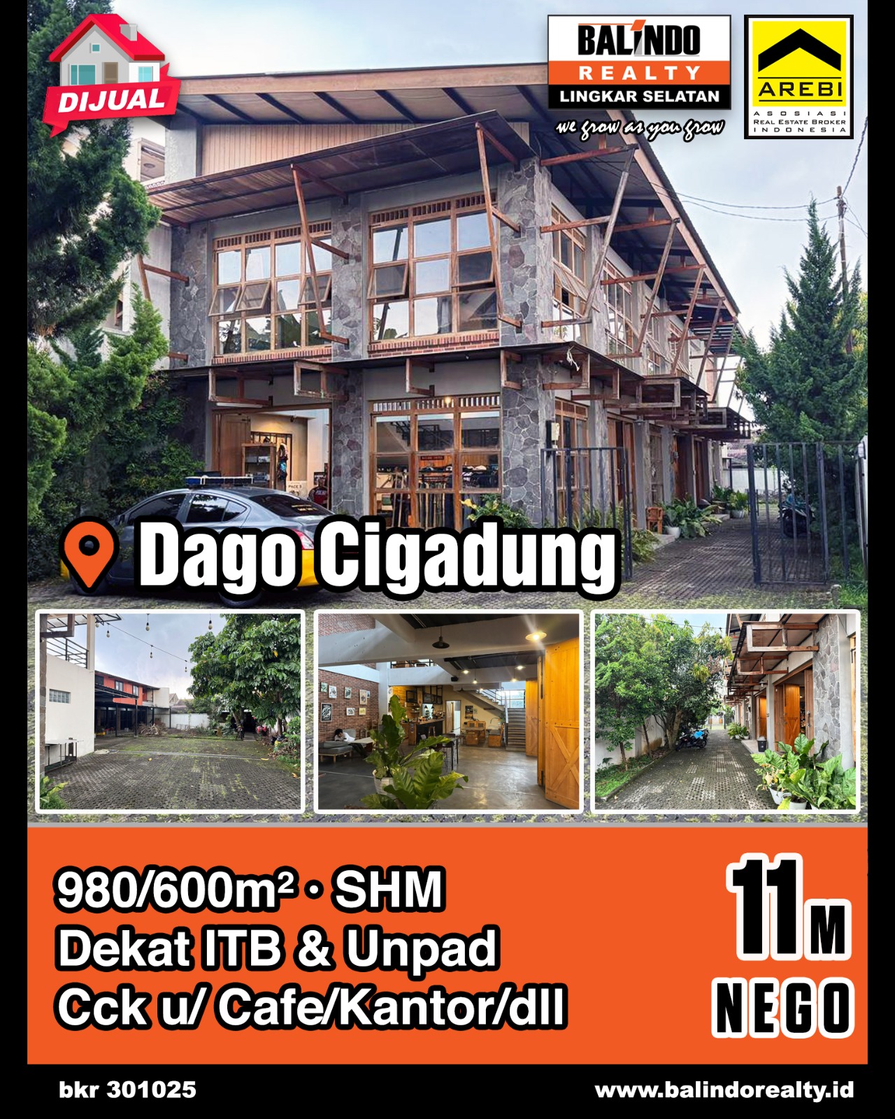 Dijual Rumah Dekat ITB & Unpad Cocok Untuk Cafe di Dago Cigadung