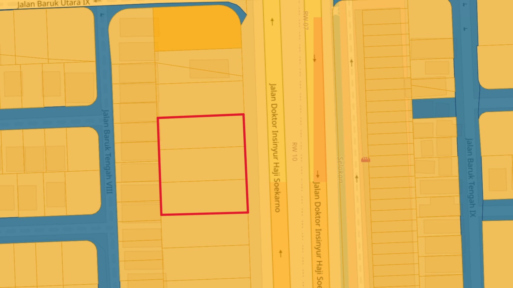 Tanah Komersial Strategis Raya MERR Dr Ir H Soekarno Langka
