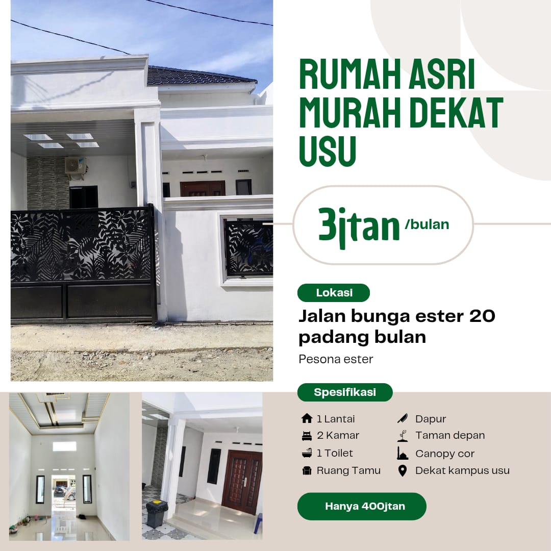 Hunian mewah dikawasan Setiabudi dekat kekampus usu
