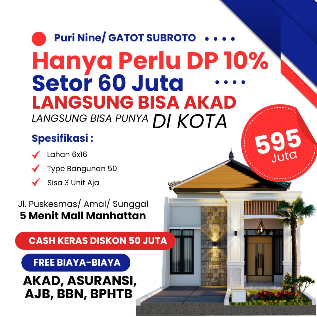 Hunian tampilan bali dekat Manhattan mall gatsu