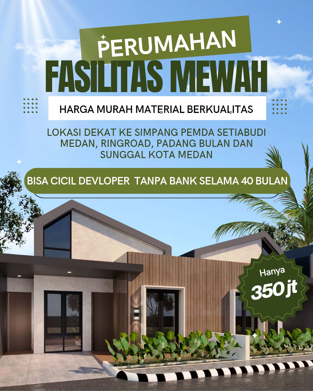 Perumahan baru ditanjung selamat bisa cicil kedeveloper