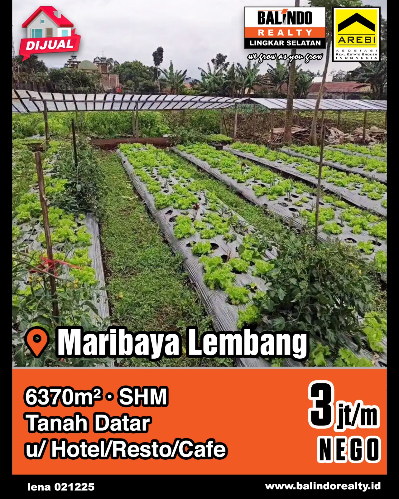 Dijual Tanah Datar Untuk Hotel/Resto/Cafe di Maribaya Lembang