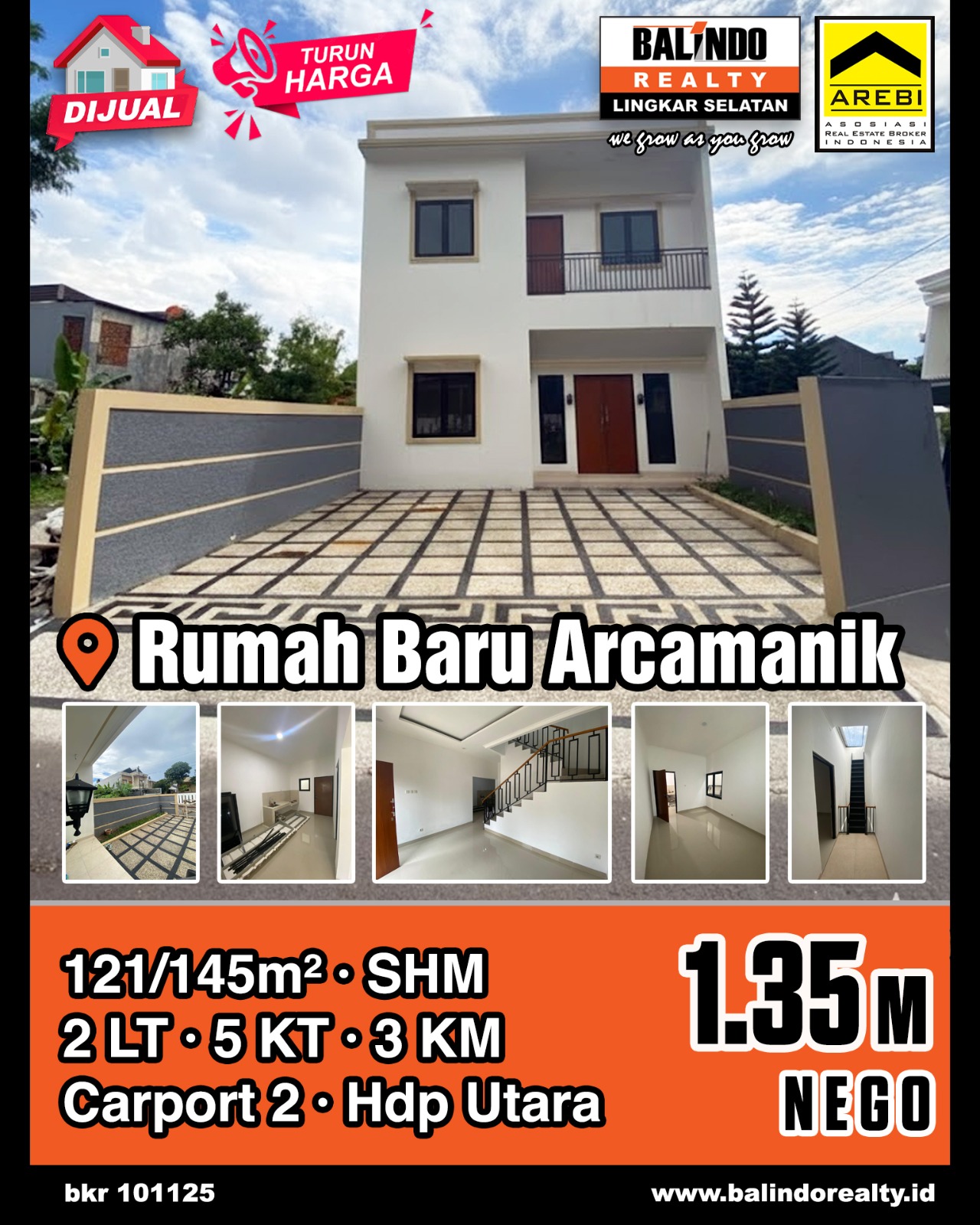 Dijual Rumah Baru Minimalis Hadap Utara di Arcamanik