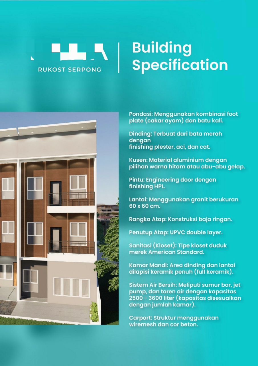 Rumah kost Rukost Serpong dekat Univ Pamulang 2 Tangerang Selata