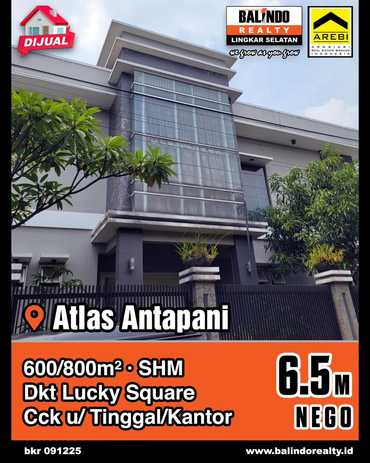 Dijual Rumah Cocok Untuk Tinggal/Kantor di Atlas Antapani
