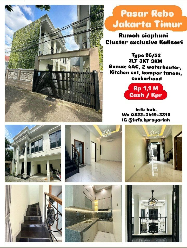 Rumah siap huni Cluster eksklusif Pasar Rebo Jakarta Timur