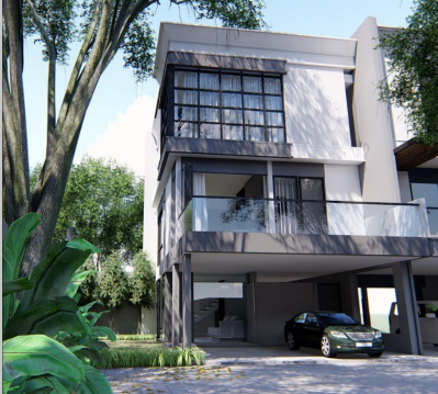 Jual town house cluster baru dengan swimming pool di Jeruk Purut