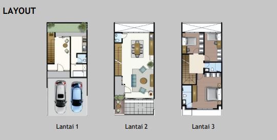 Jual town house cluster baru dengan swimming pool di Jeruk Purut