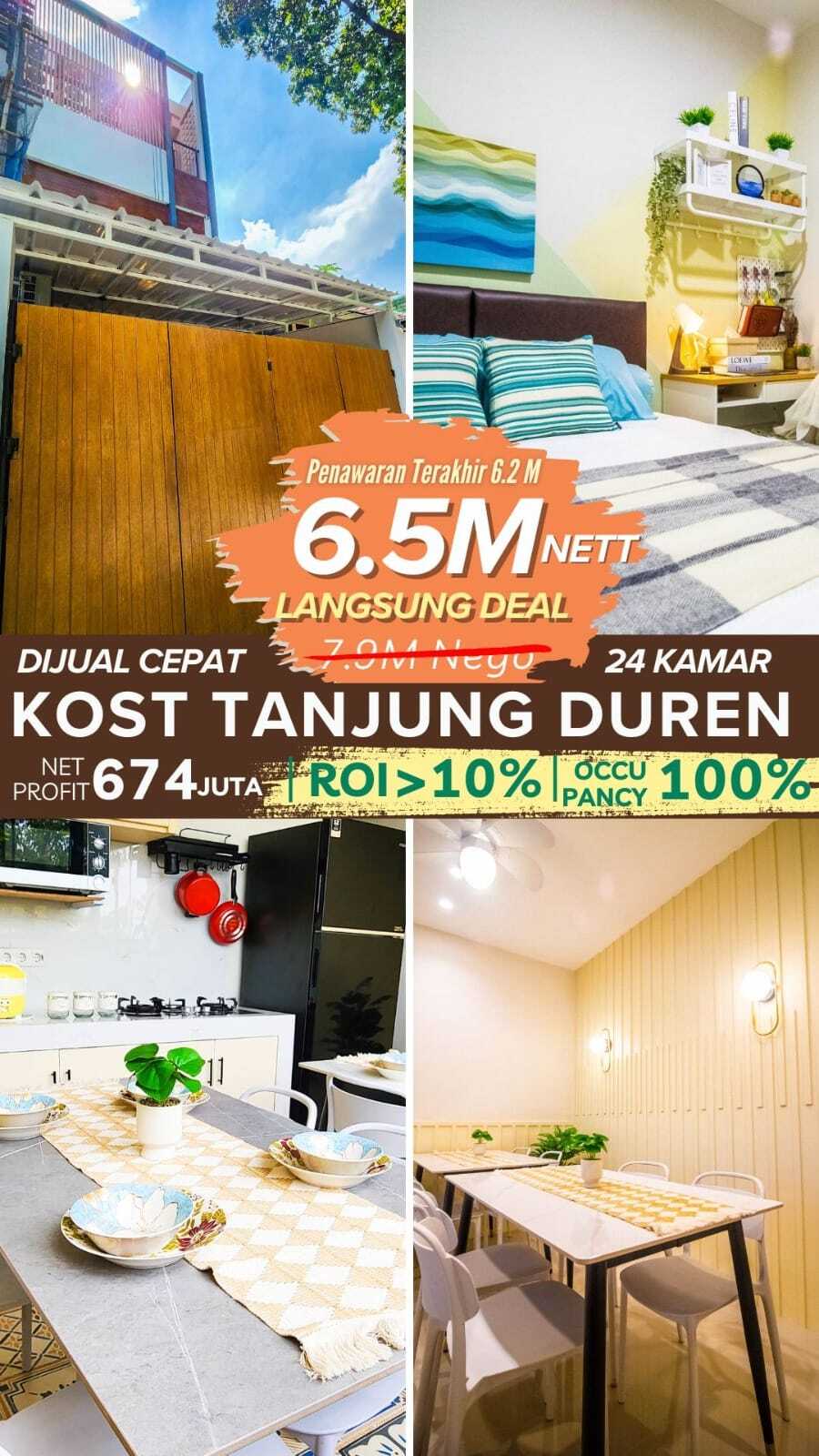 Dijual Rumah Kost di Jl. Lontar Raya,Tanjung Duren Utara,JakBar
