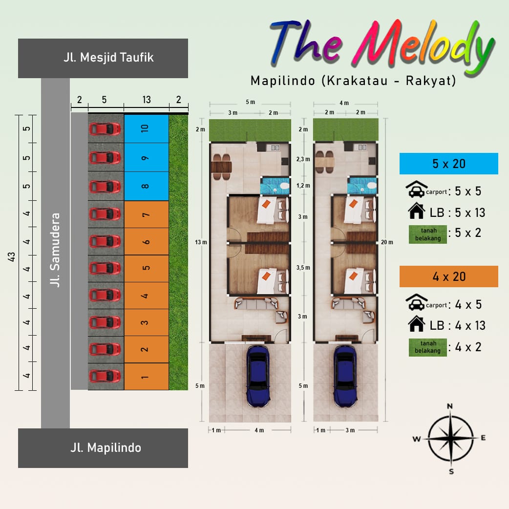 Hunian baru dekat ke UNIMED dikawasan krakatau