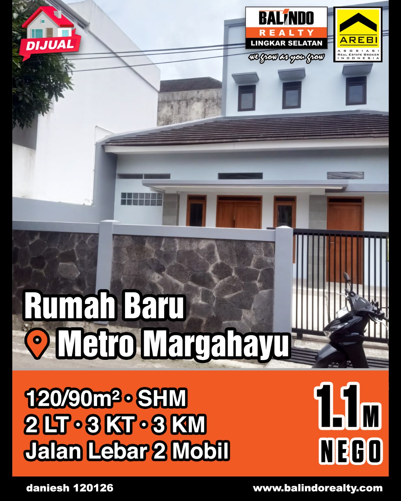 Dijual Rumah Baru 2 Lantai di Metro Margahayu