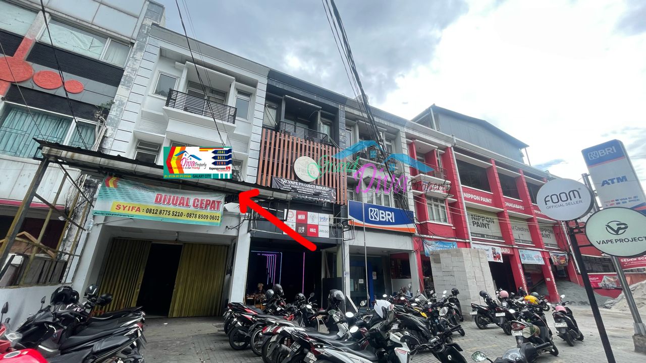 RUKO DI JALAN UTAMA PULO RIBUNG GALAXY BEKASI DI DEPAN KECAMATAN