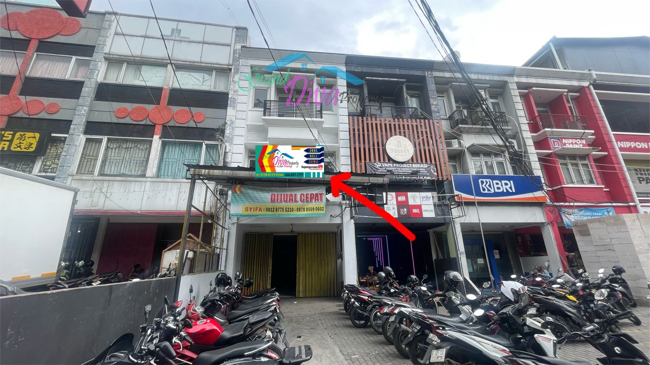 RUKO DI JALAN UTAMA PULO RIBUNG GALAXY BEKASI DI DEPAN KECAMATAN