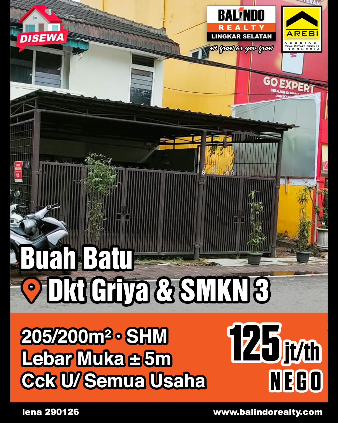 Disewakan Rumah Cocok Untuk Semua Usaha di Buah Batu